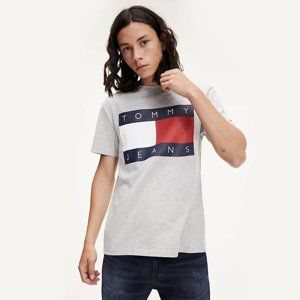 Tommy Hilfiger pánské šedé tričko Flag - XL (P01)